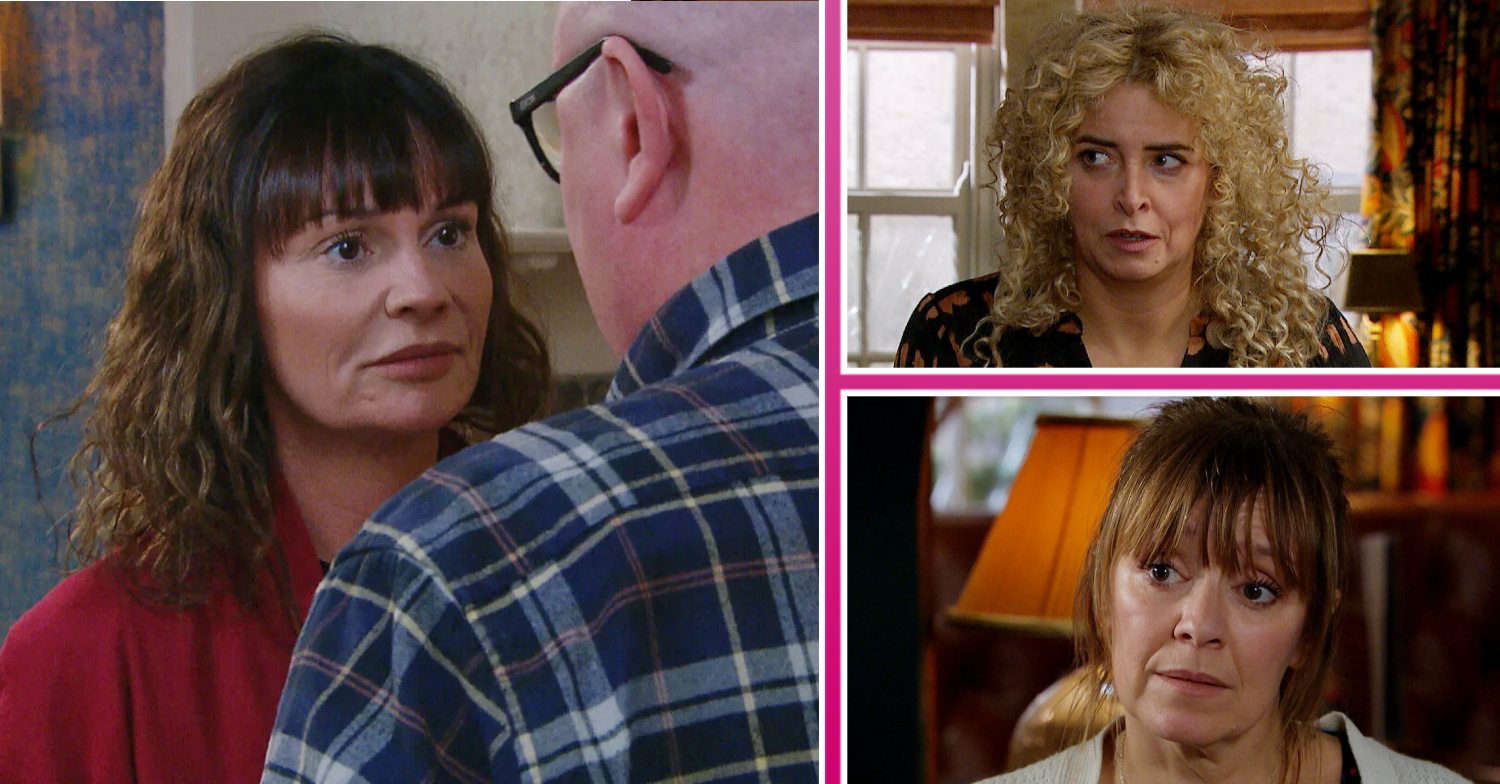 Emmerdale spoilers Chas, Paddy, Charity and Rhona comp image