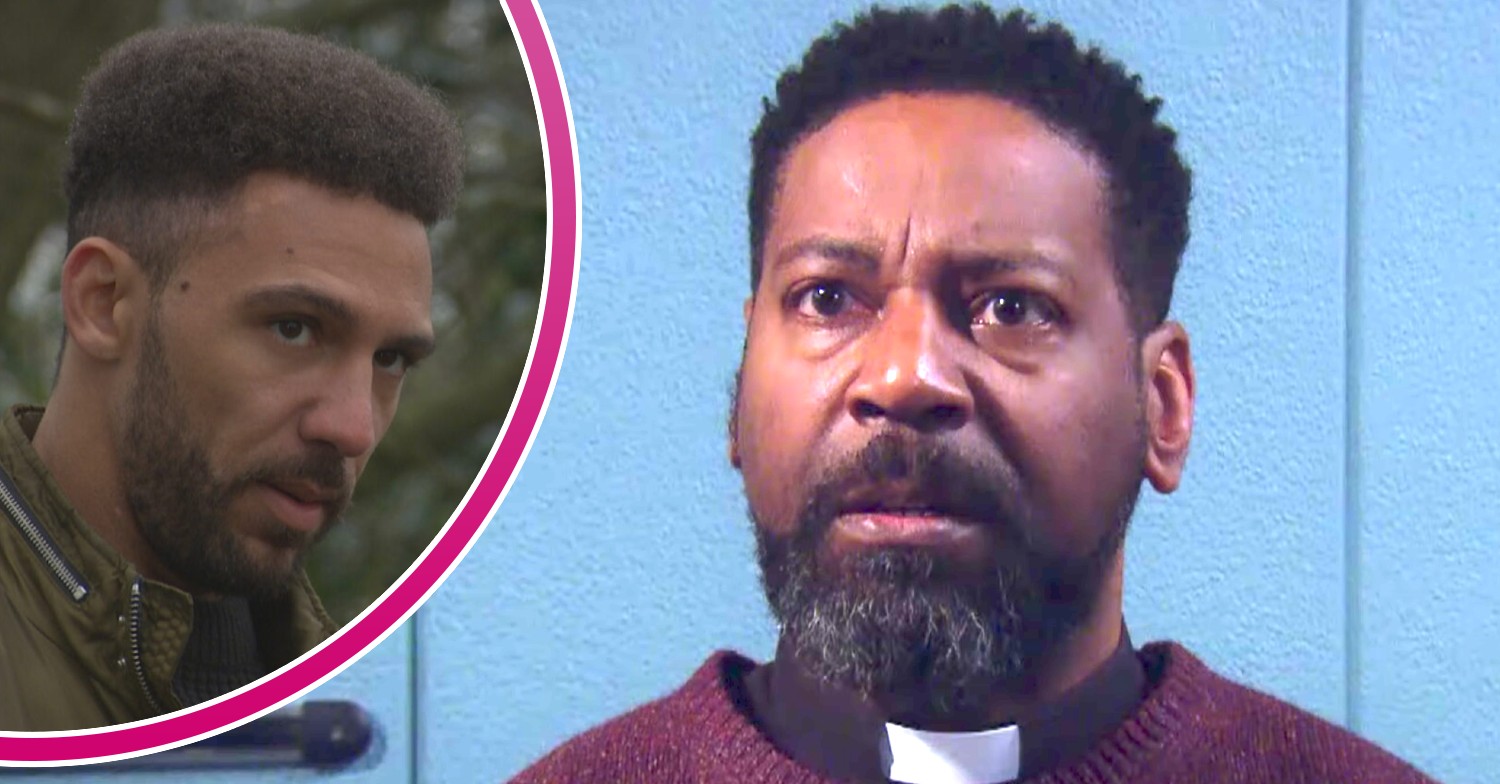 Emmerdale stars Charles and Billy looking anxious