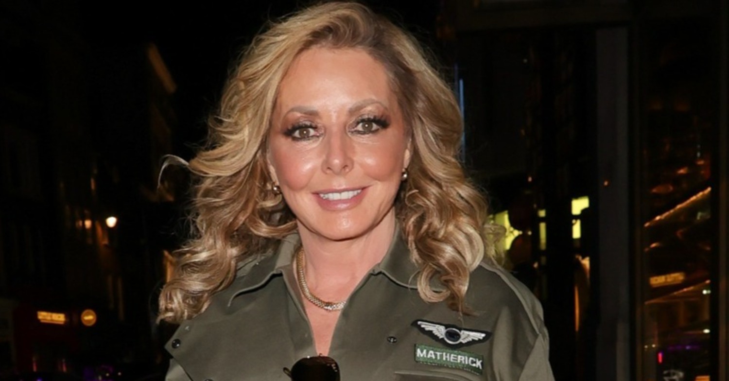 Carol Vorderman smiling in the street