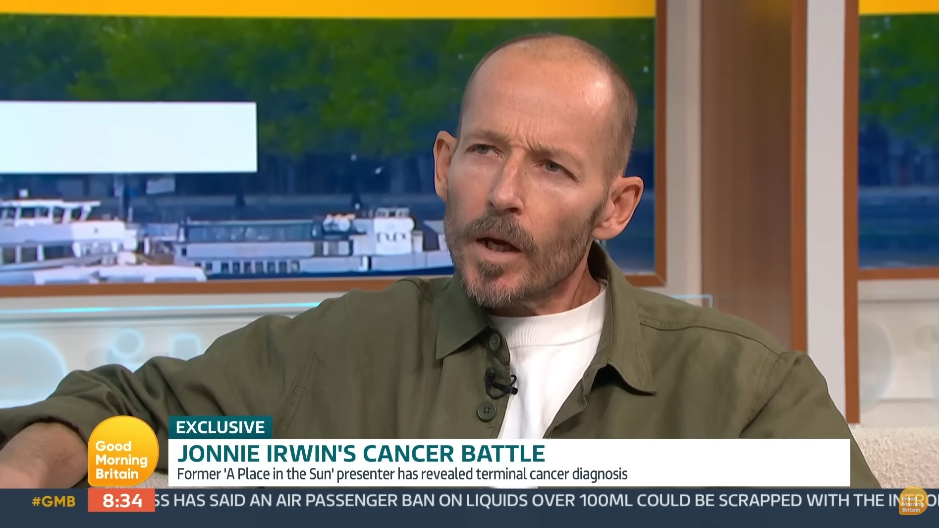 Jonnie Irwin looks serious as she talks in GMB