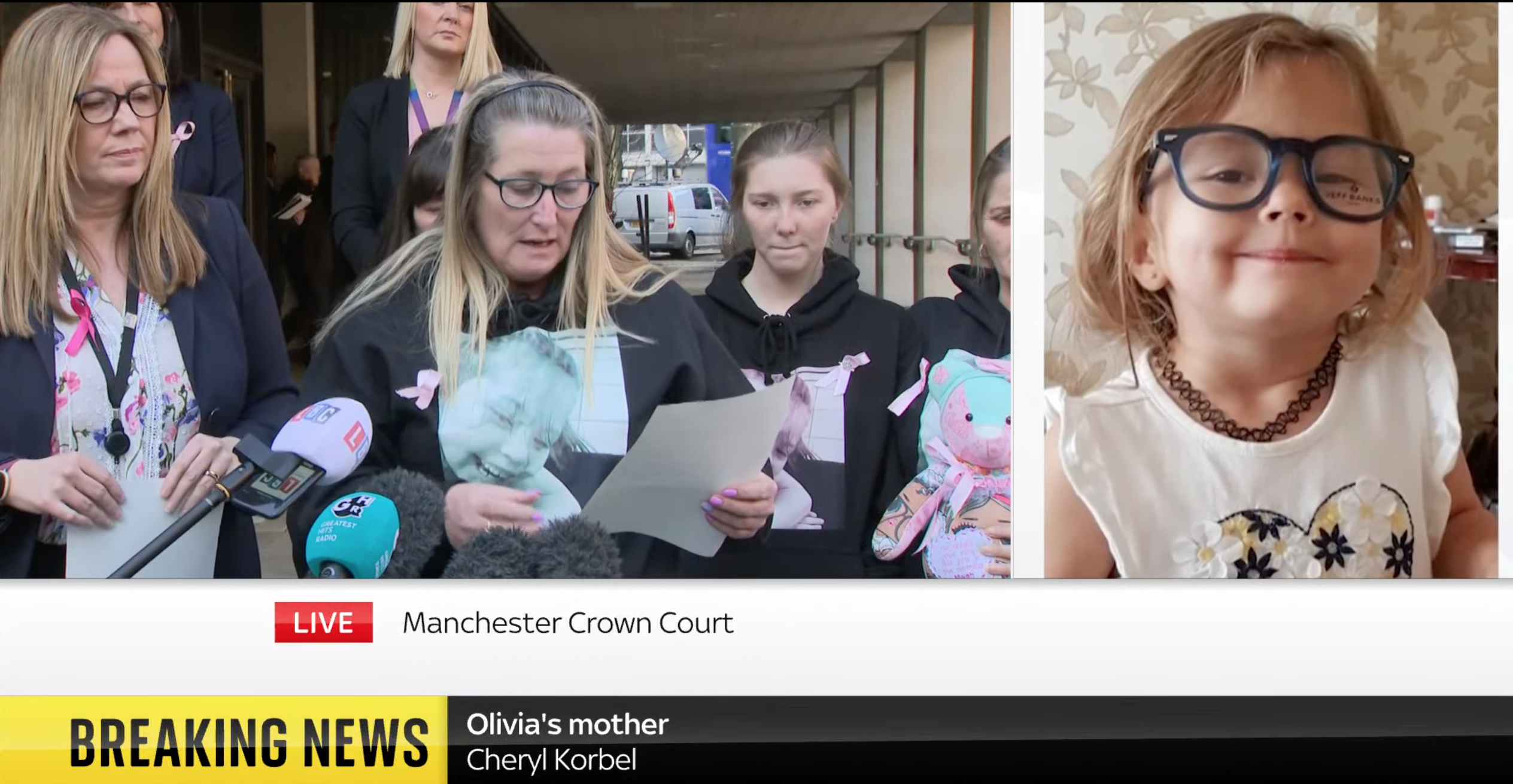 Cheryl Korbel speaking outside court today