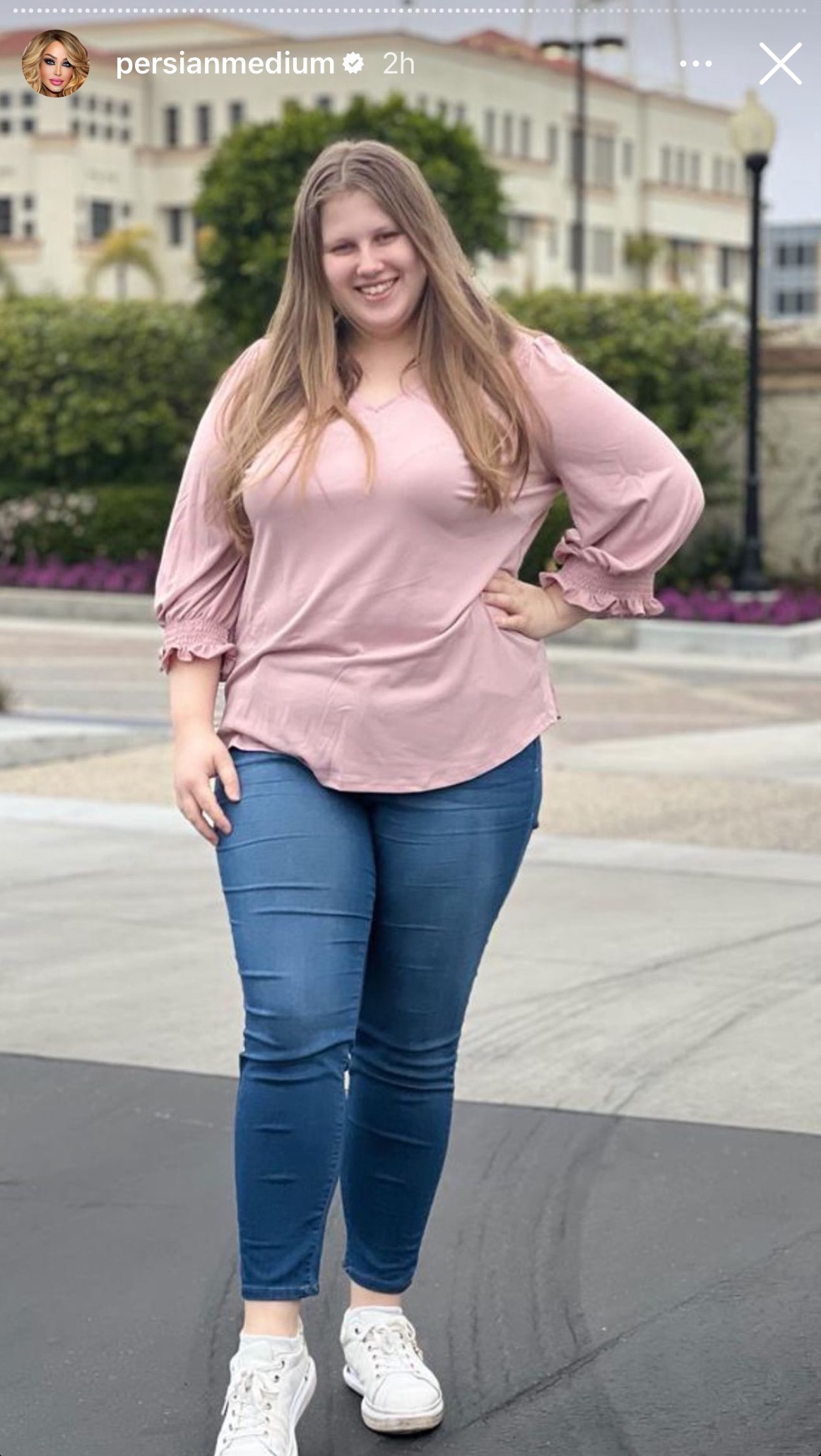 I am Madeleine McCann girl Julia Wandelt smiling wearing pink