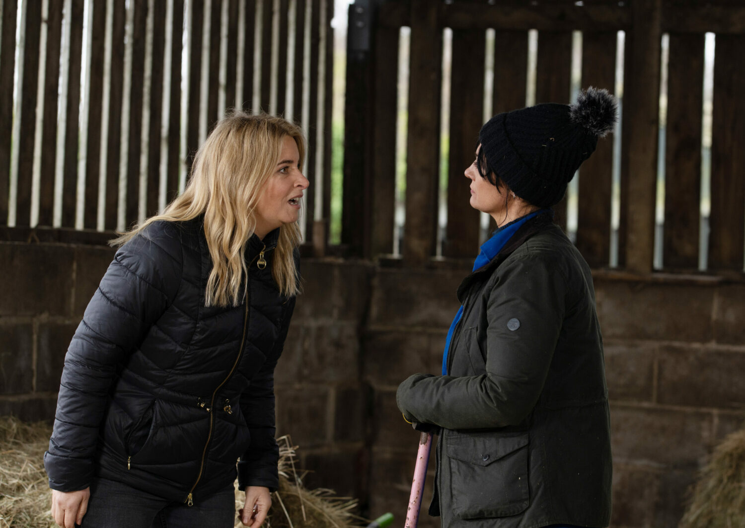 Charity and Moira argue on Emmerdale 