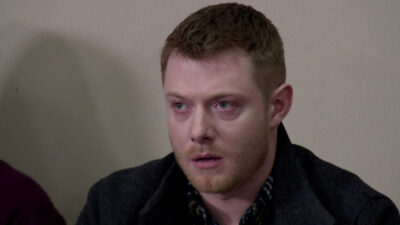 Daniel looks angry on Coronation Street