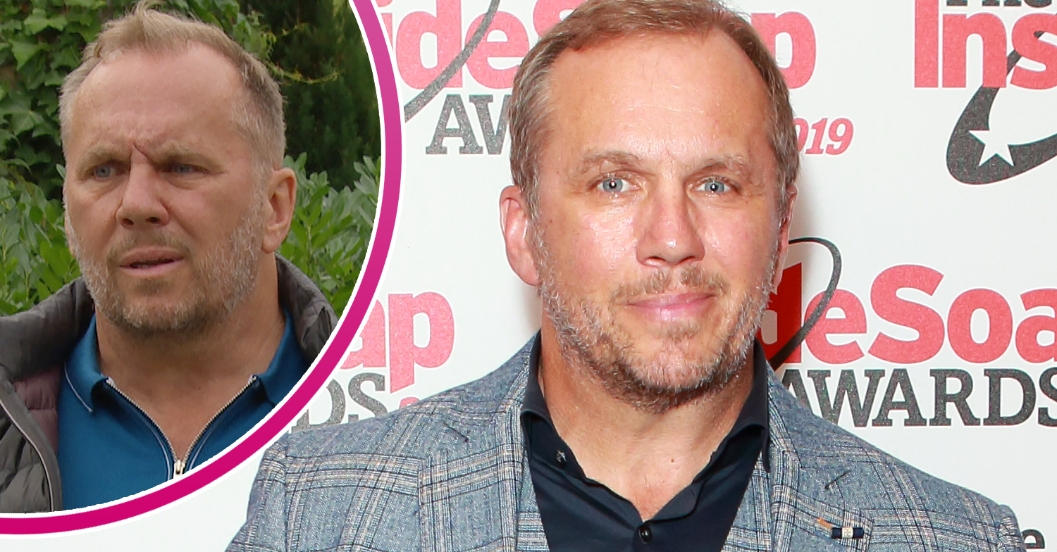 Emmerdale's Dean Andrew at the soap awards and, in a bubble, Will Taylor