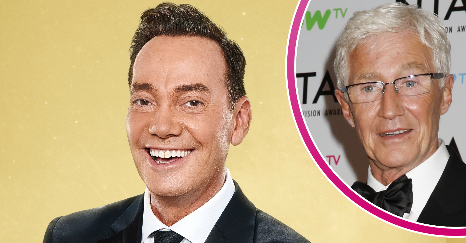 Craig Revel Horwood posing on Strictly and Paul O'Grady smiling