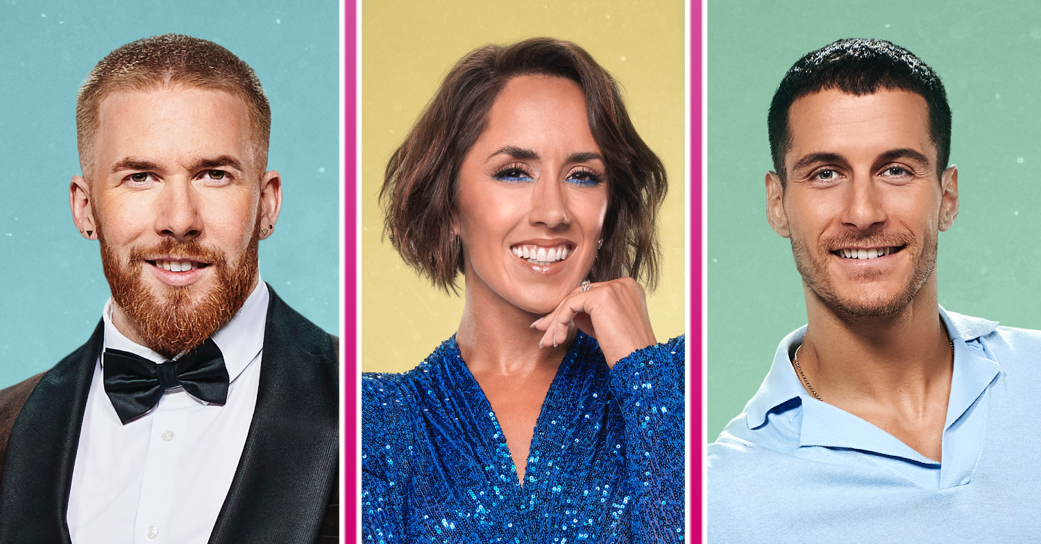 Neil Jones, Janette Manrara and Gorka Marquez smiling on Strictly