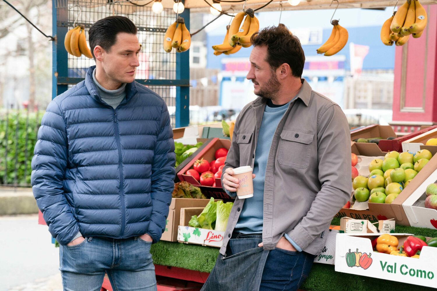 EastEnders' Zack is speaking to Martin outside of the market