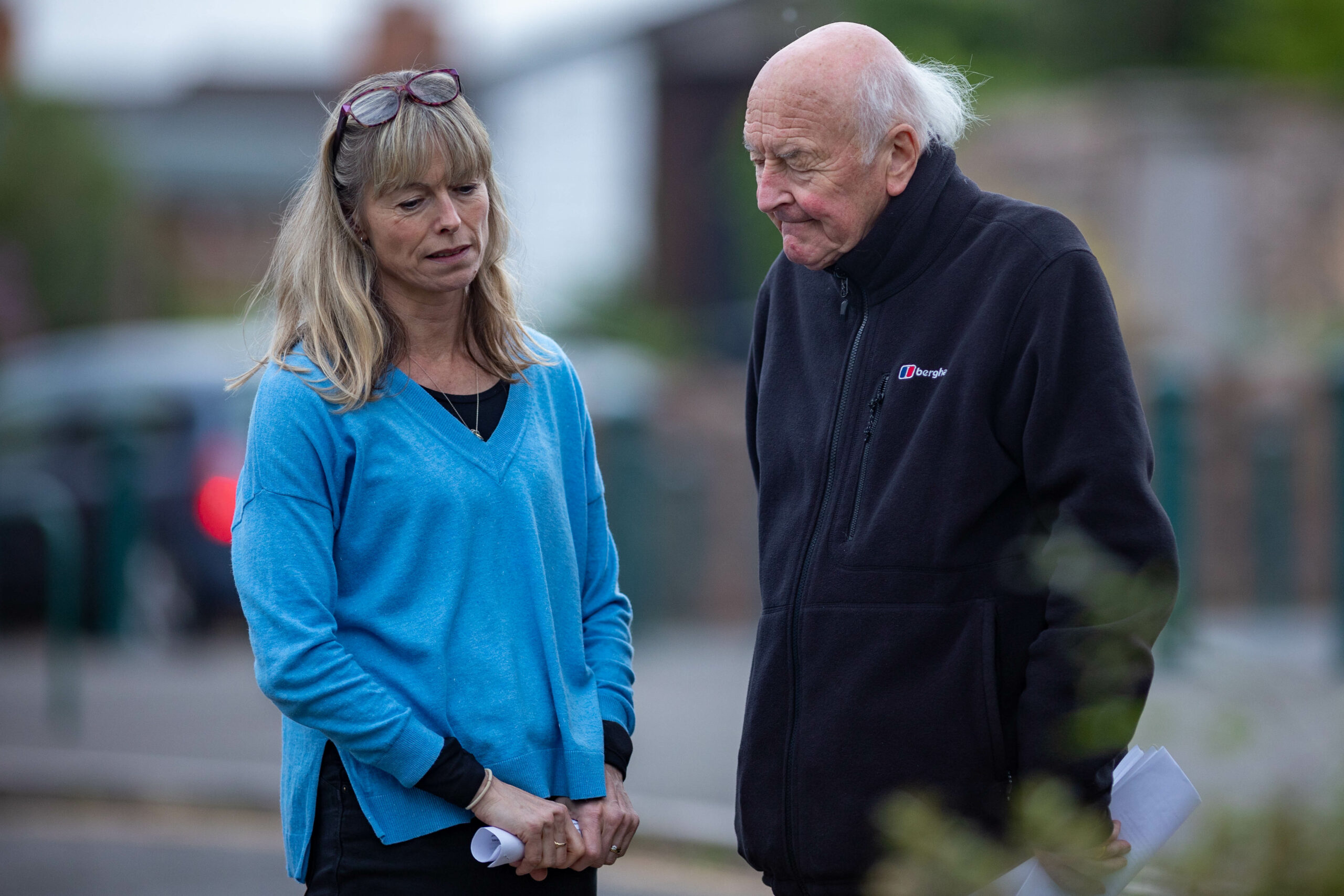 Kate McCann chatting to someone looking solemn