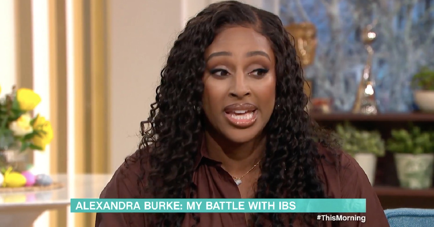 Alexandra Burke looking serious on This Morning 