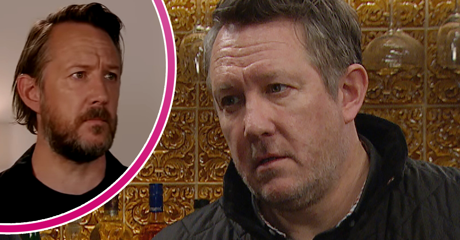 Emmerdale's Gus and, in a bubble, Coronation Street's Ronan Truman