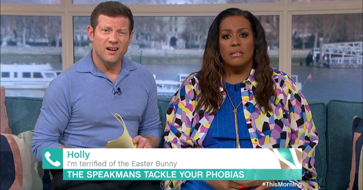 Dermot O'Leary and Alison Hammond looking confused on This Morning 