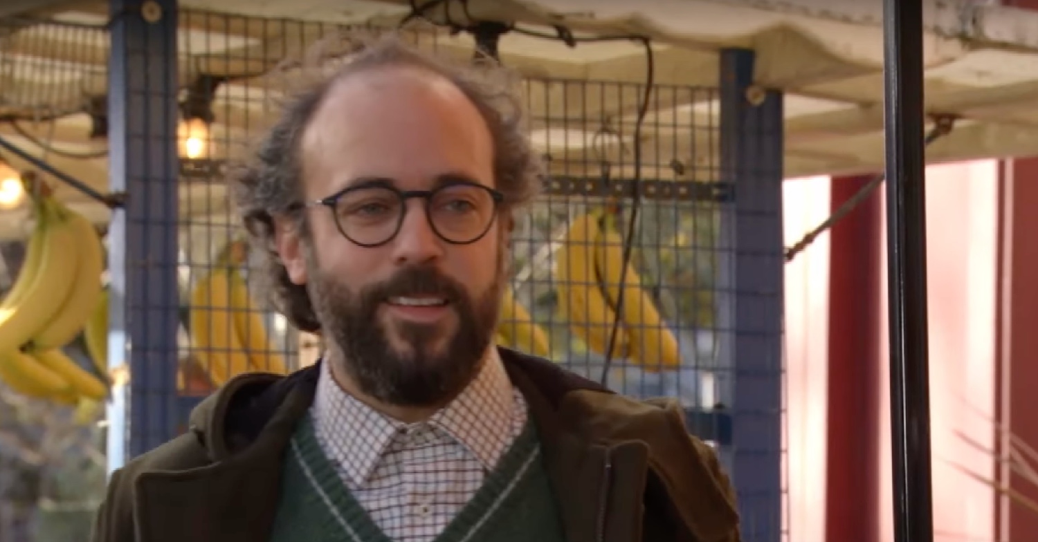 Reiss on EastEnders looking geeky