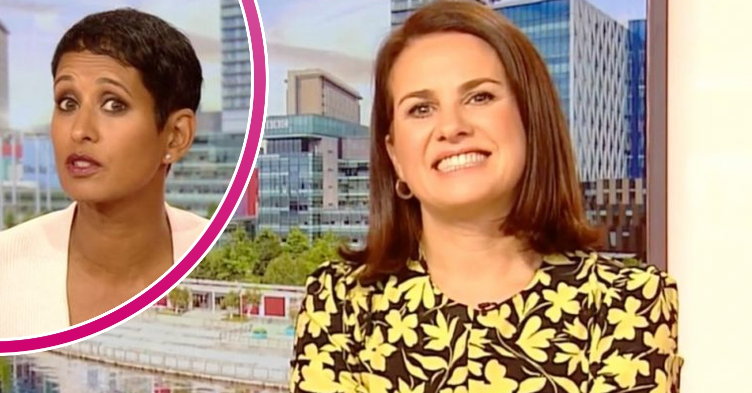 Nina standing in for Naga on BBC Breakfast