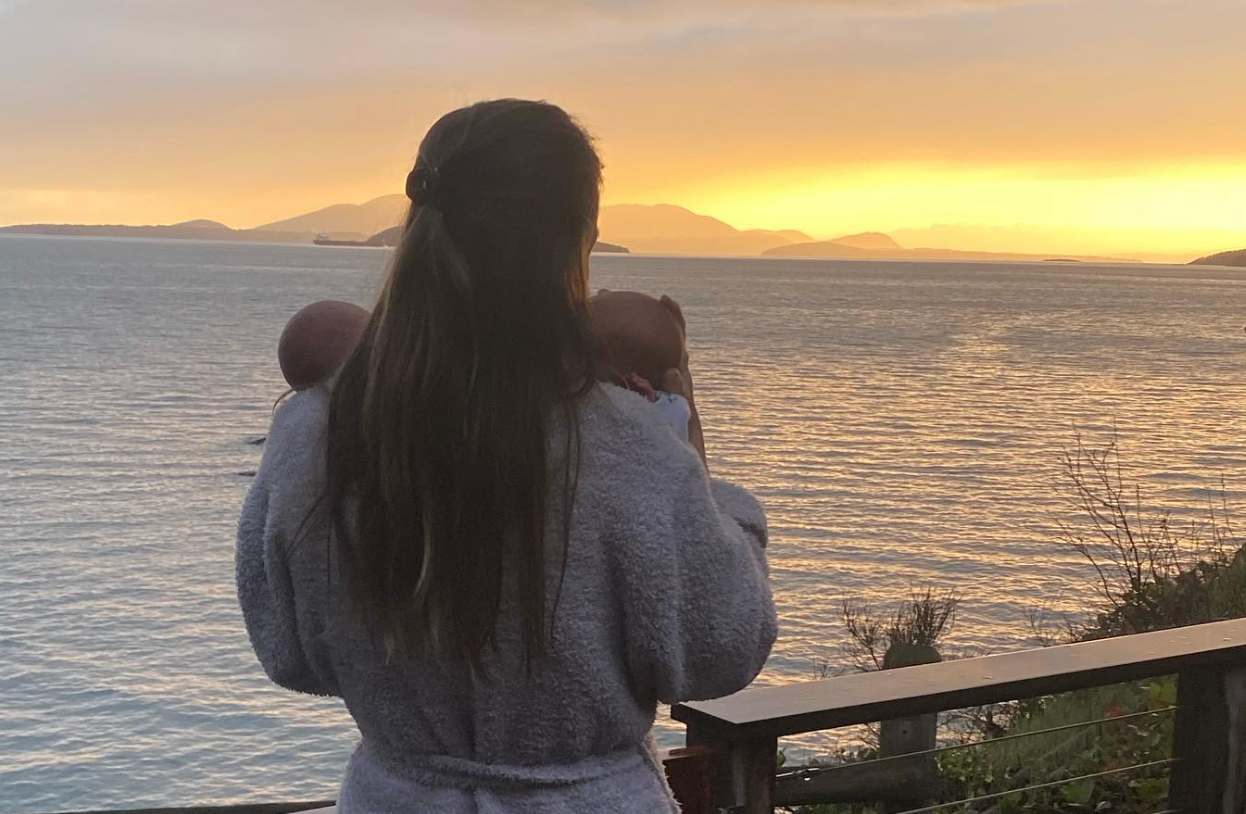 Hilary Swank with twin babies