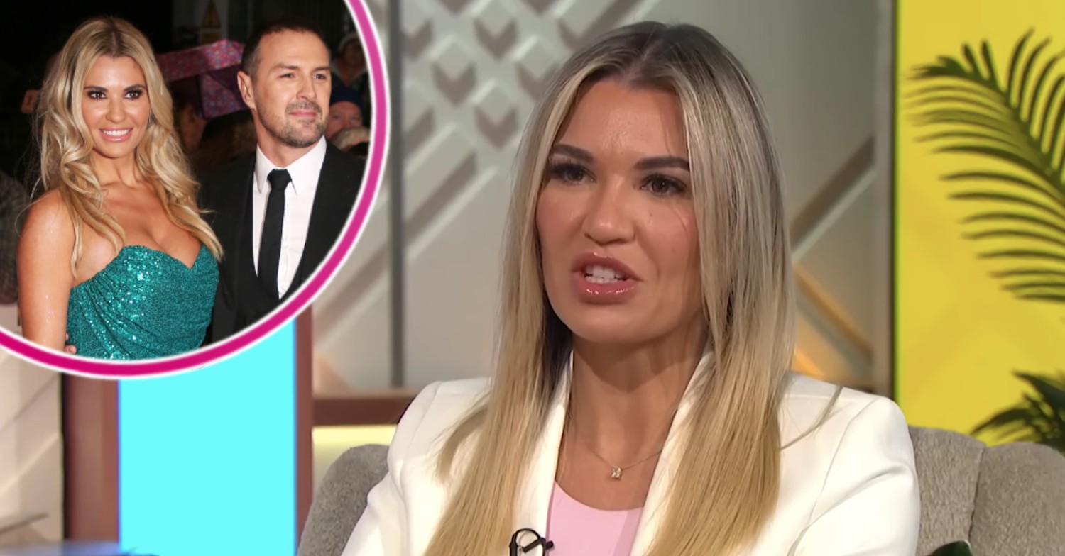 Paddy and Christine McGuinness posing with Christine on Lorraine