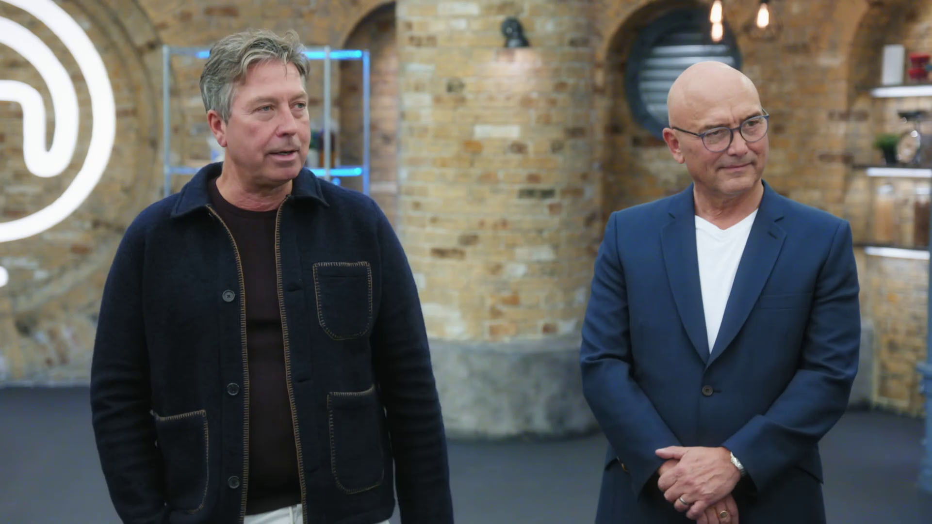 John Torode and Gregg Wallace frown on MasterChef