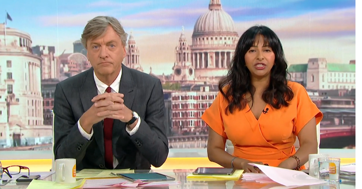 Richard Madeley and Ranvir Singh on Good Morning Britain today