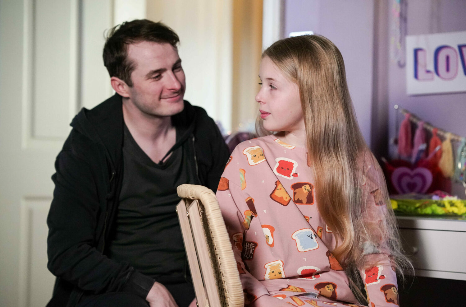Ben and Lexi smiling in EastEnders