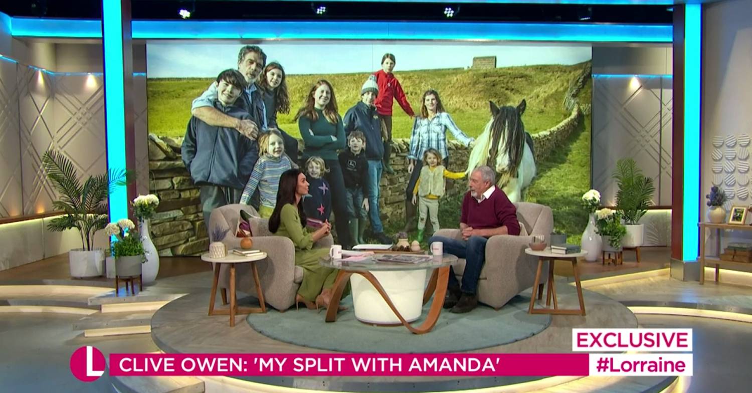 Clive Owen appears on Lorraine today