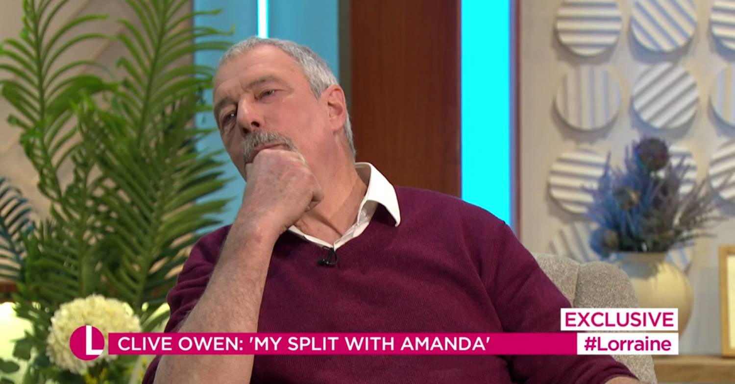 Clive Owen holds his chin on Lorraine today