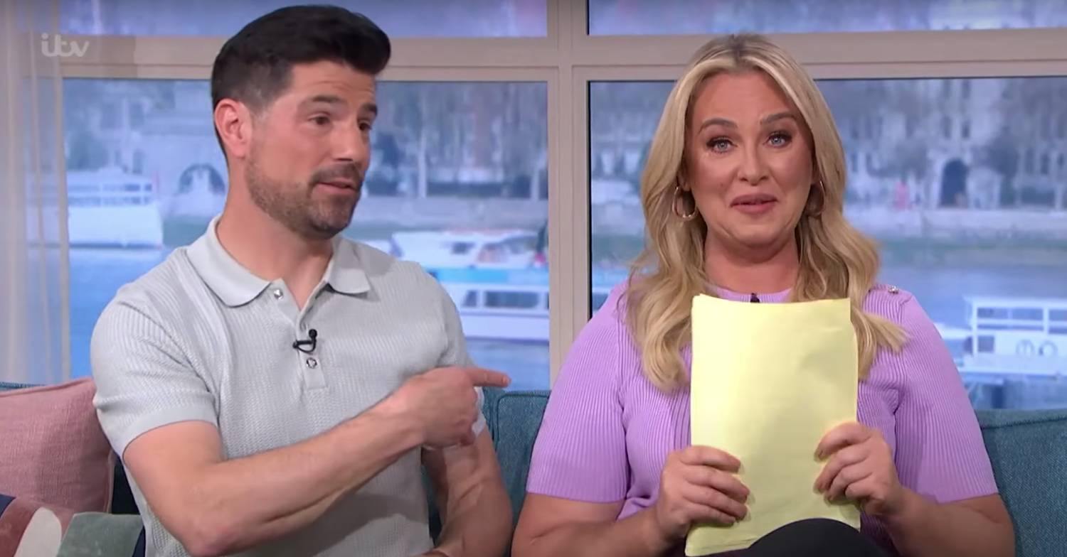 Craig Doyle points at Josie Gibson on This Morning