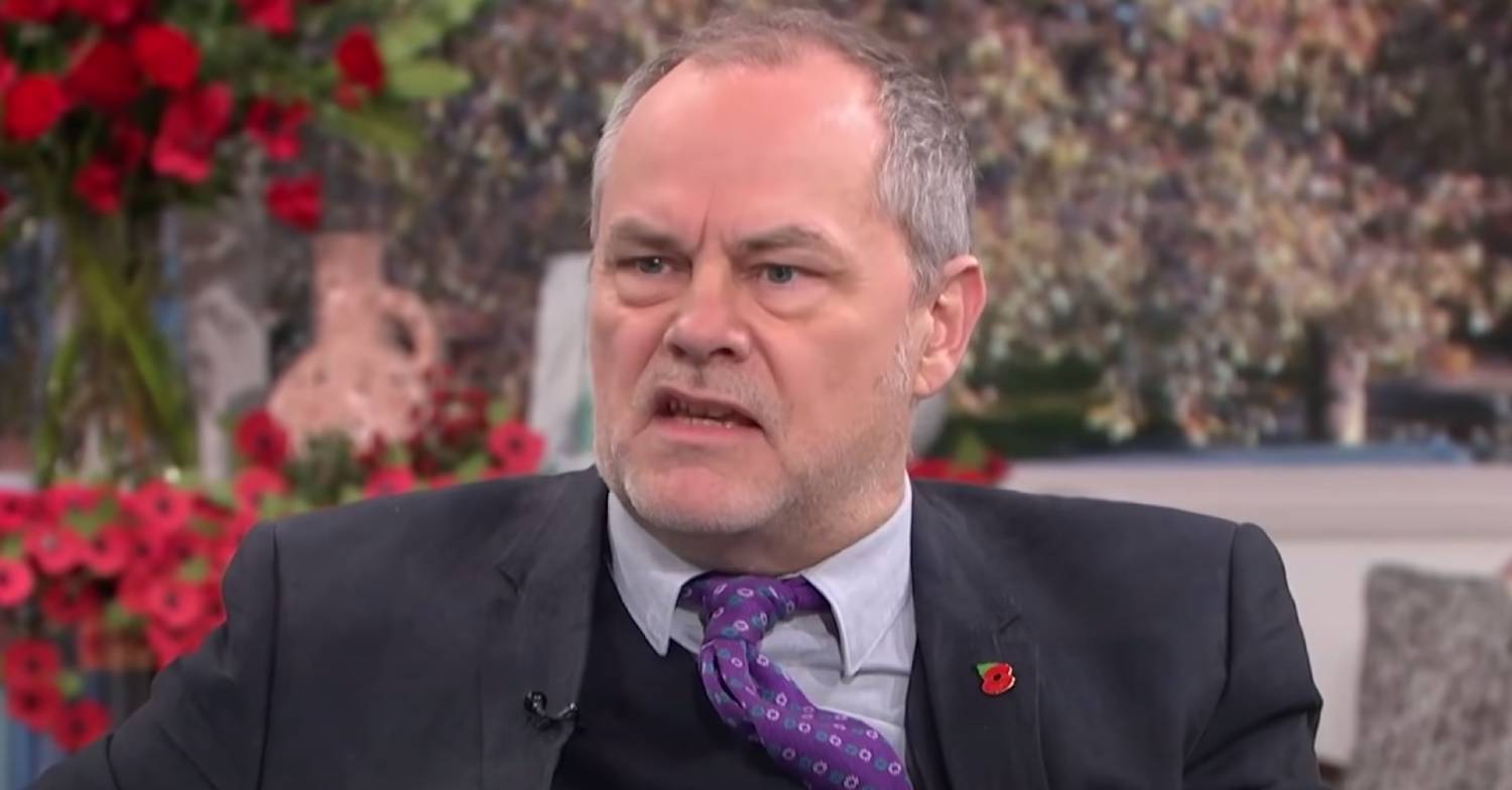 Jack Dee looking concerned on This Morning
