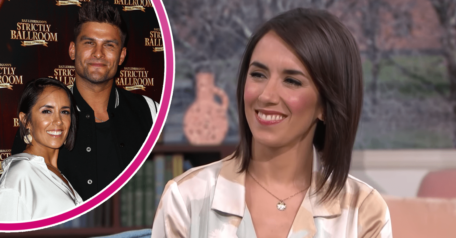 Janette Manrara smiling on This Morning, and with Aljaz Skorjanec