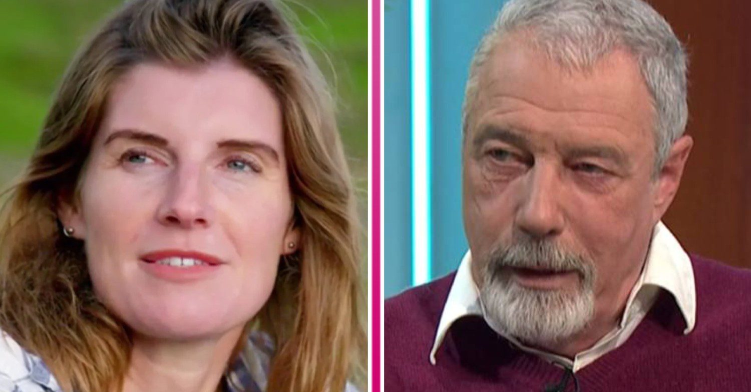 Amanda Owen smies, Clive Owen looks concerned