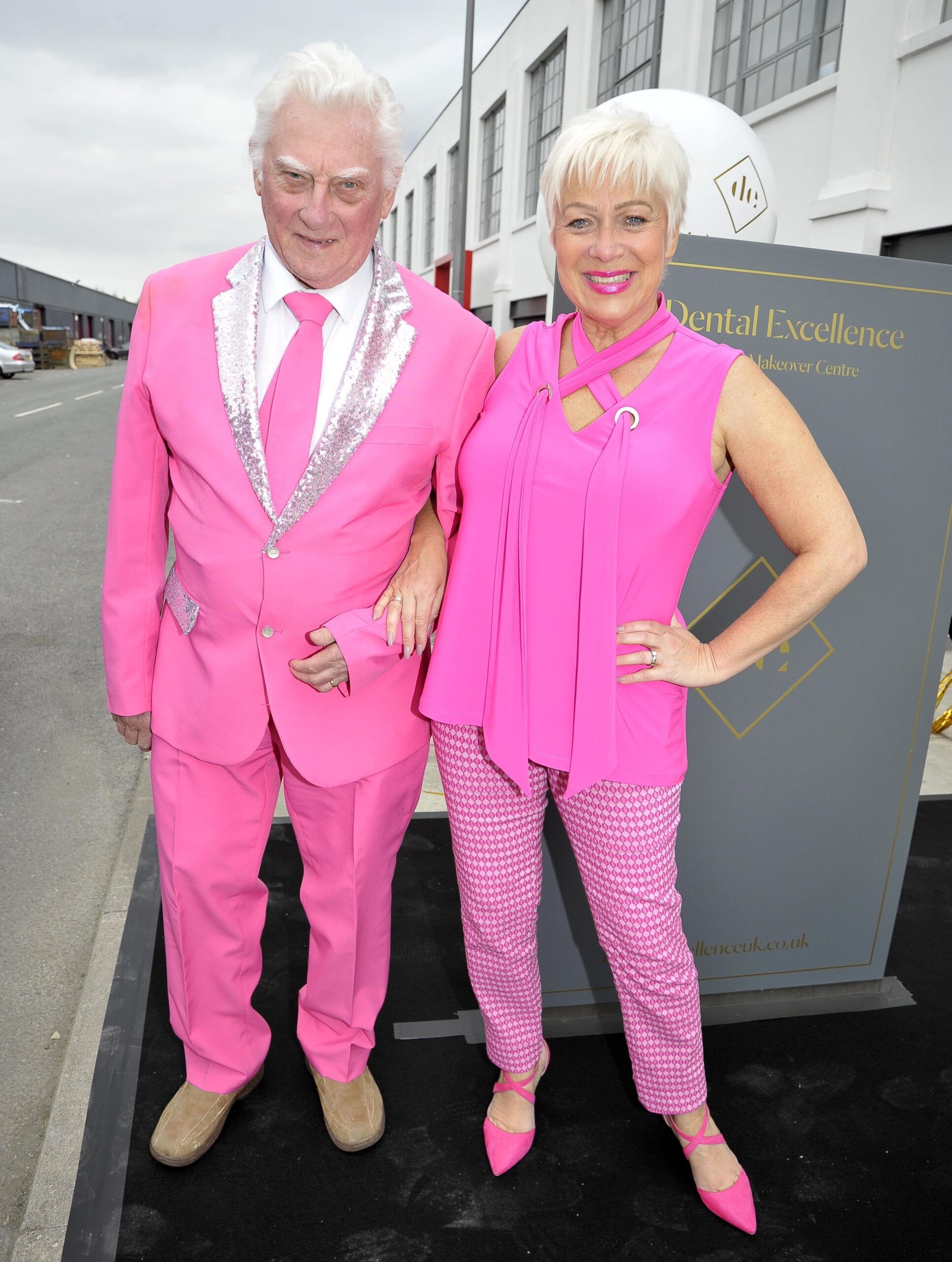 Denise Welch and her dad Vin at event