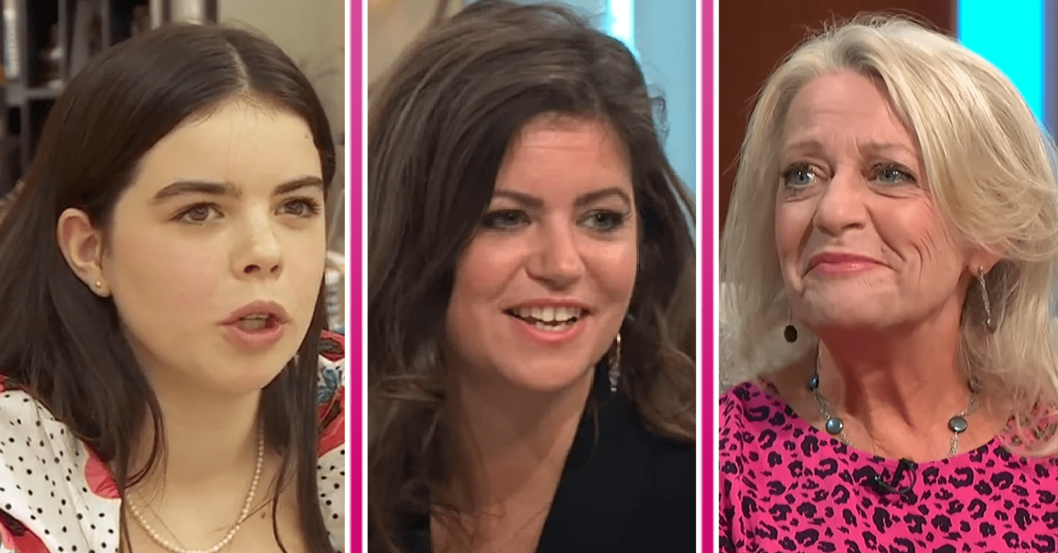 Eloise, Dame Deborah and Heather James being interviewed