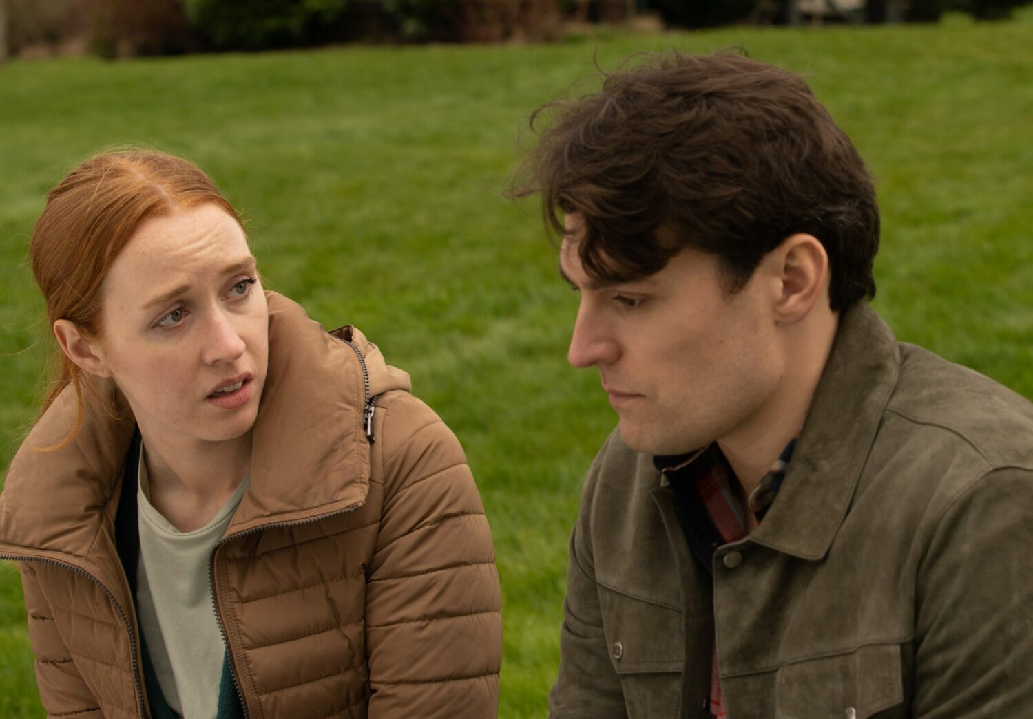Chloe in Emmerdale looks worried as she explains herself to upset Mack