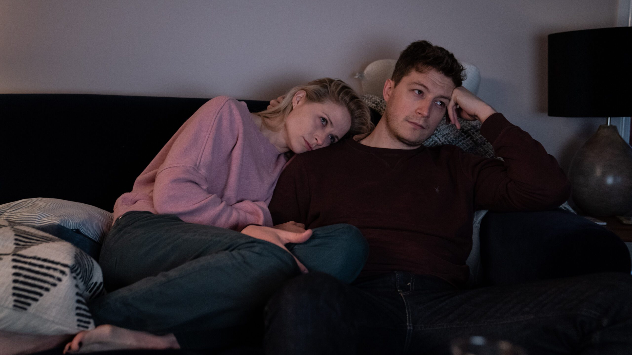 NIAMH ALGAR as Dr Lucinda Edwards and LORNE MACFADYEN as Tom Edwards in Malpractice