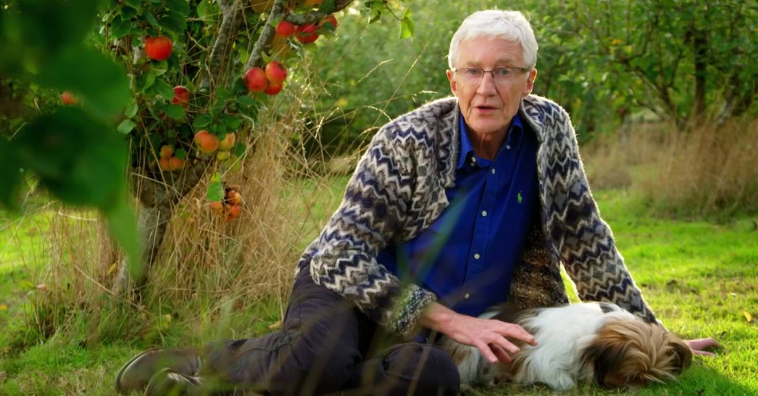 Paul O'Grady strokes a dog