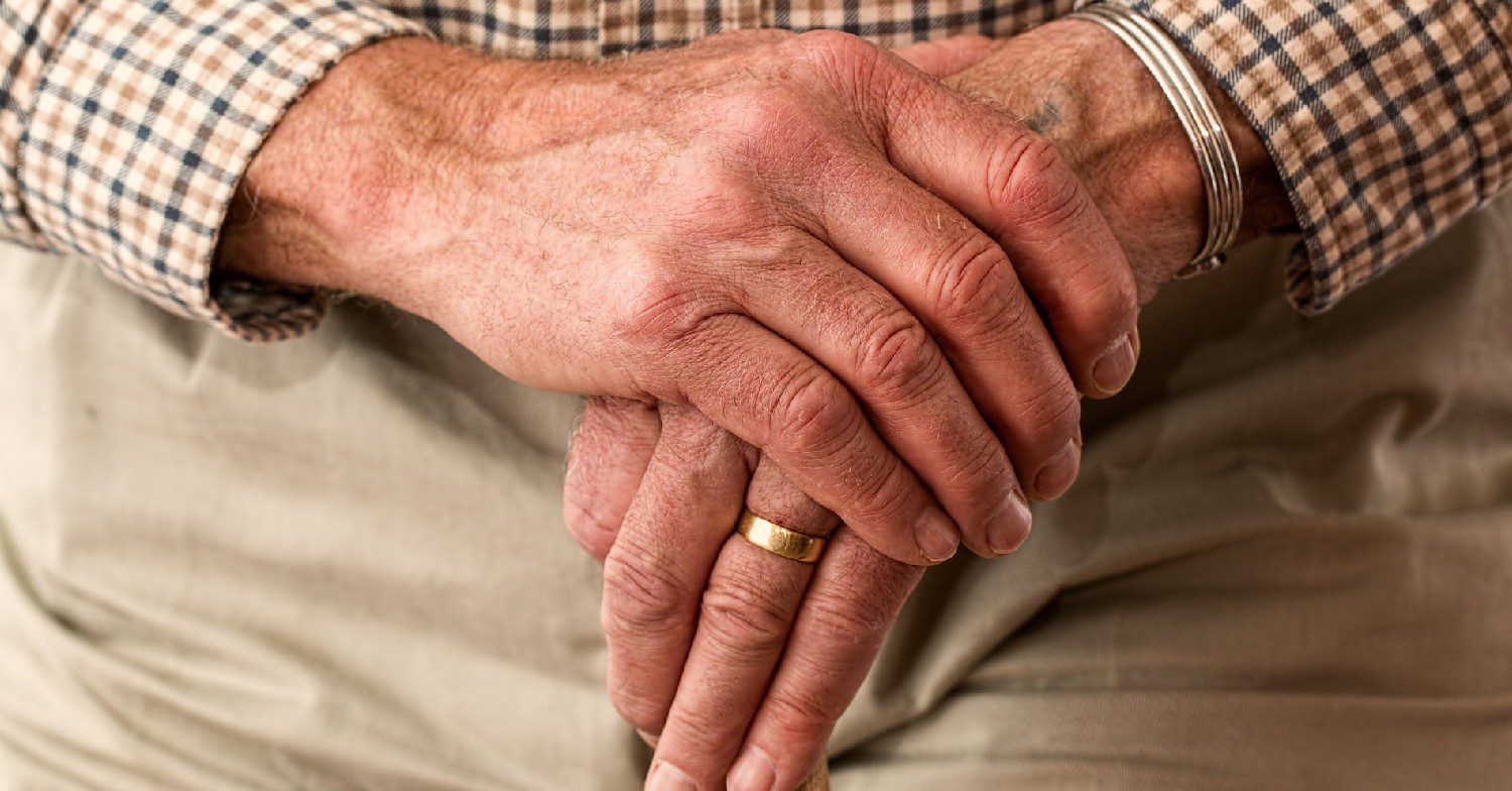 An older person's hands