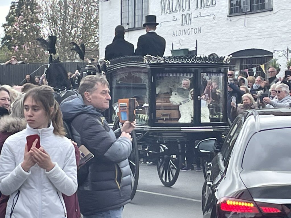 Paul O'Grady's coffin and funeral procession