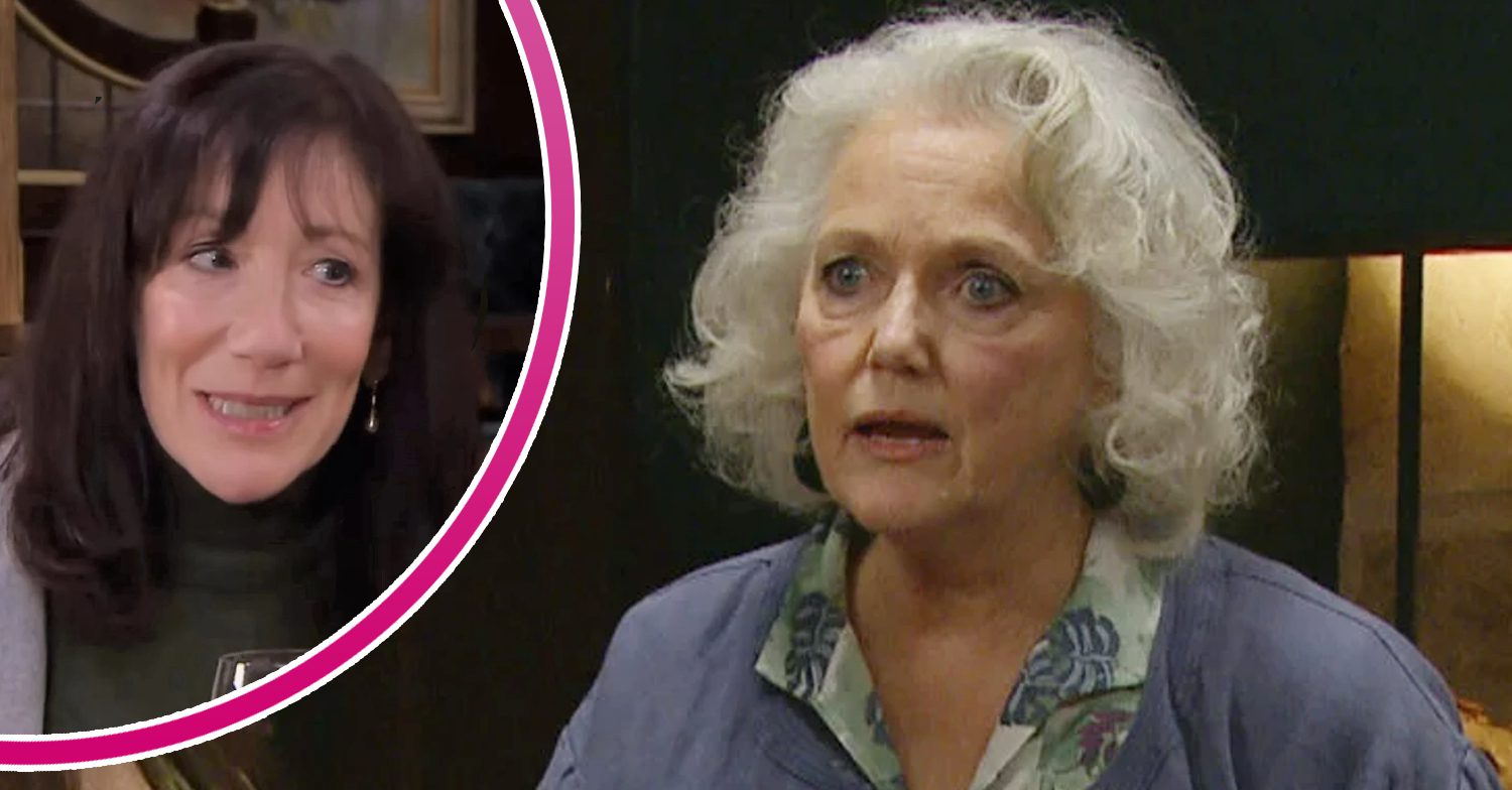 Emmerdale's Mary is shocked and, in a bubble, Faye is smiling