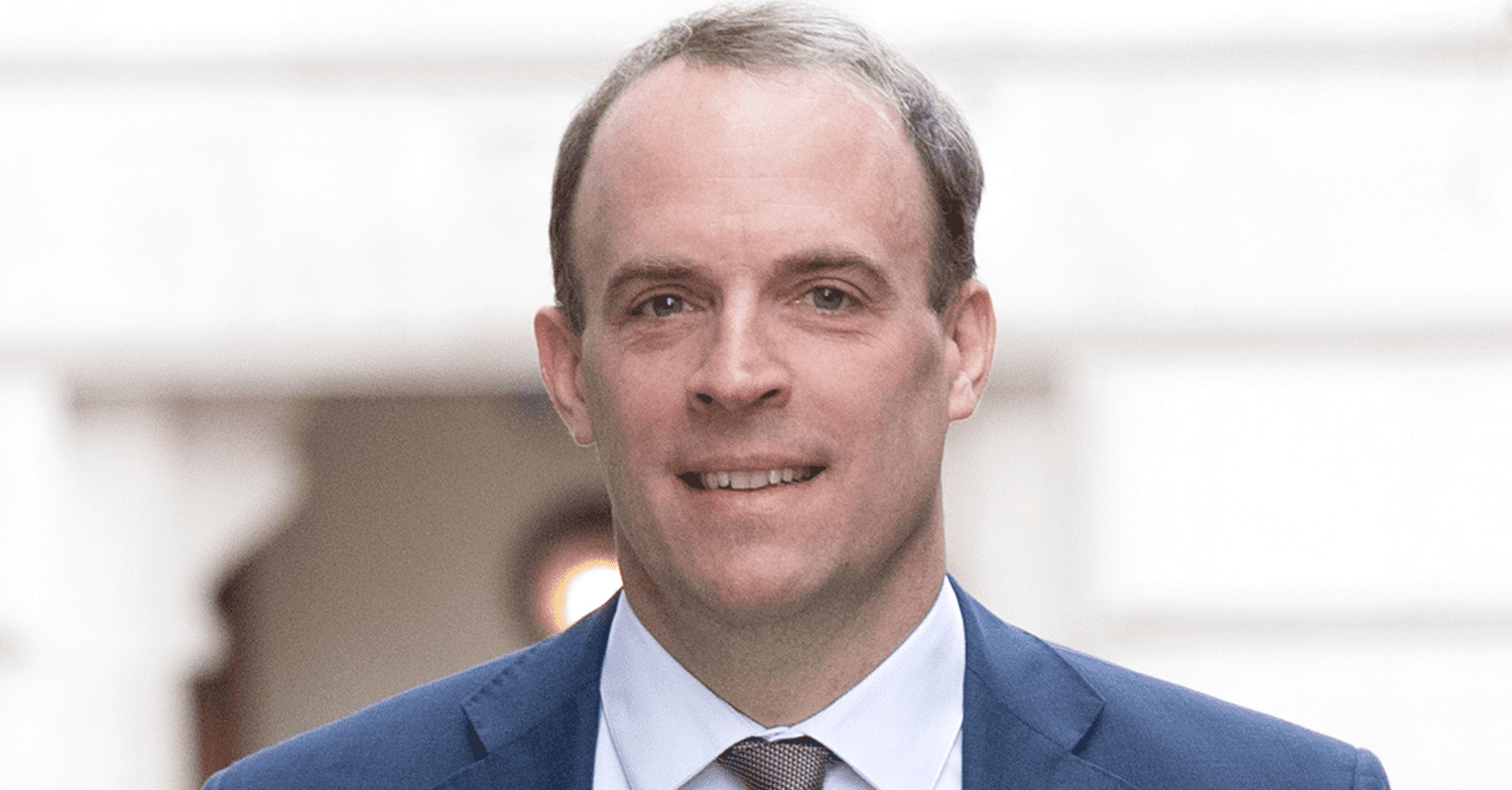 Dominic Raab grimacing