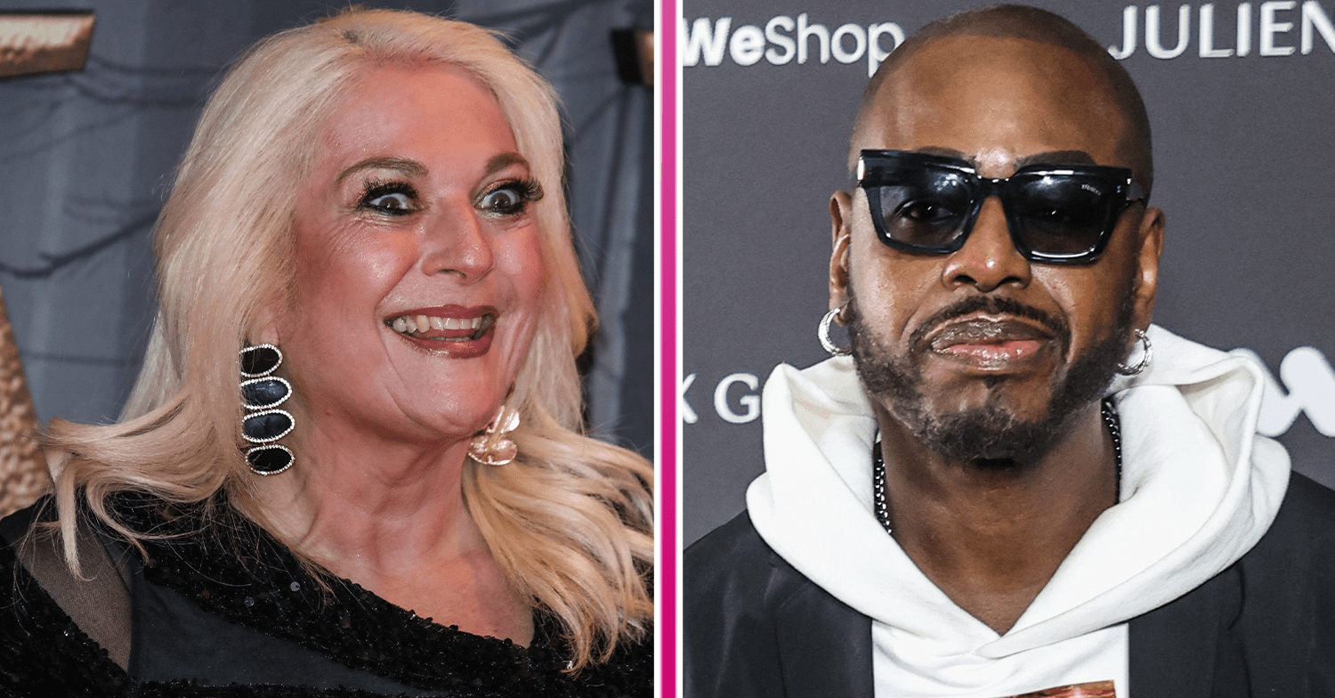 Vanessa Feltz looking shocked and Ben Ofoedu wearing sunglasses