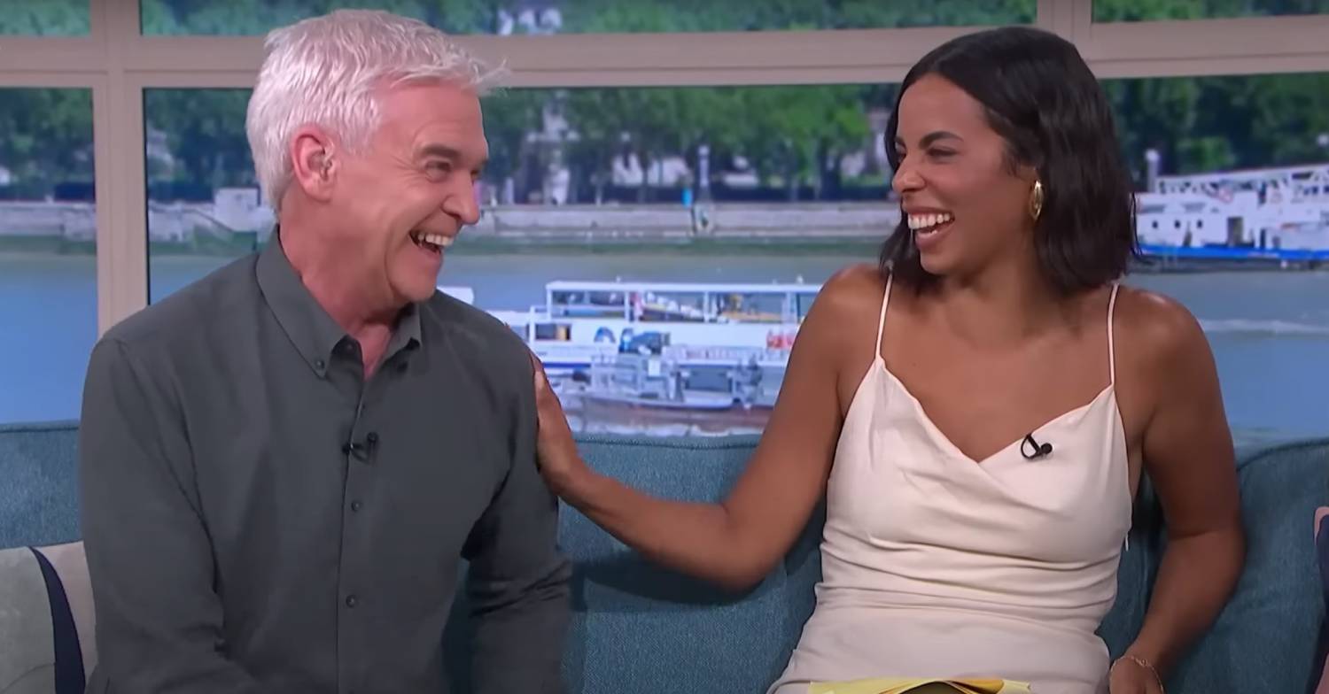 Phillip Schofield and Rochelle Humes have a laugh