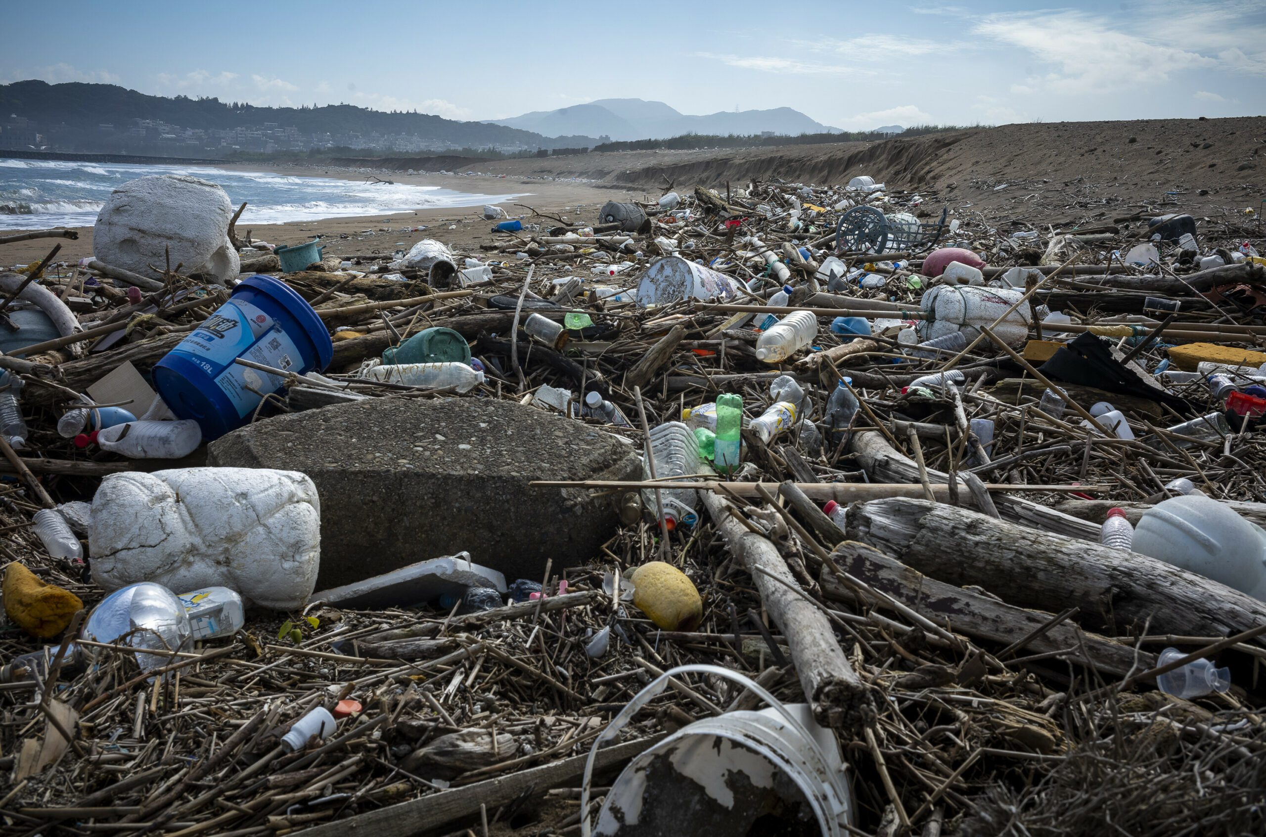 Litter on the beach