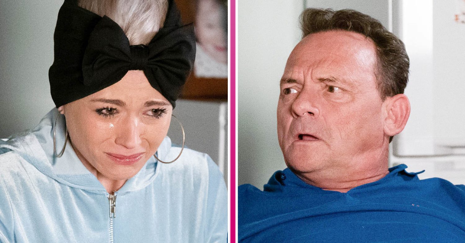 EastEnders' Lola is crying and Billy looks shocked