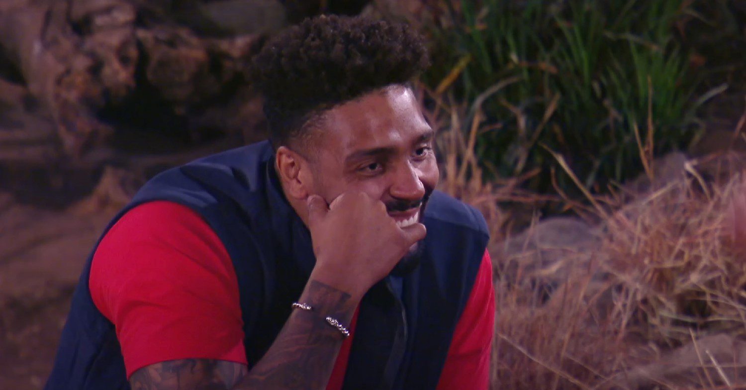 Jordan Banjo laughing on I'm A Celebrity