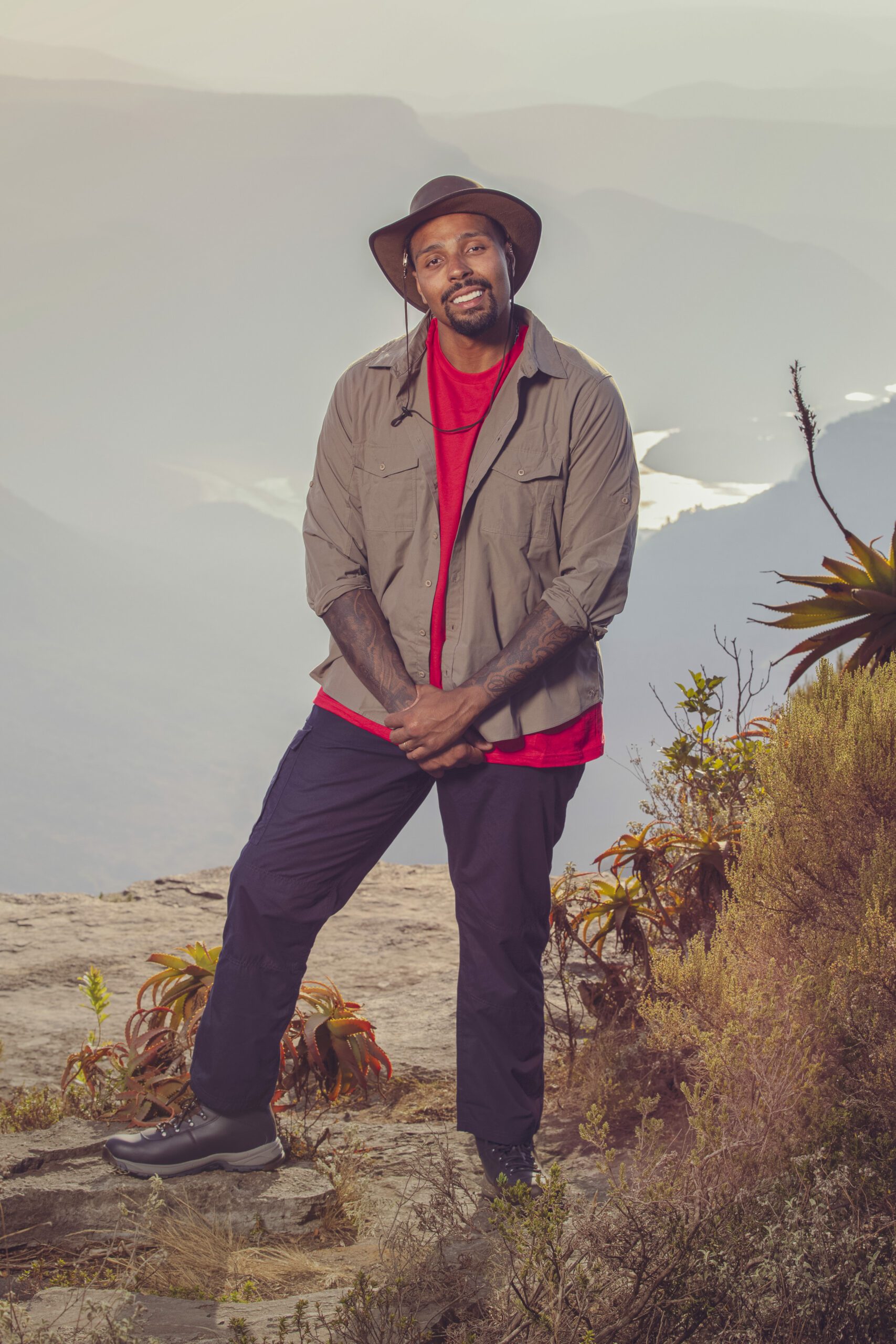 Jordan Banjo smiles for I'm A Celebrity South Africa