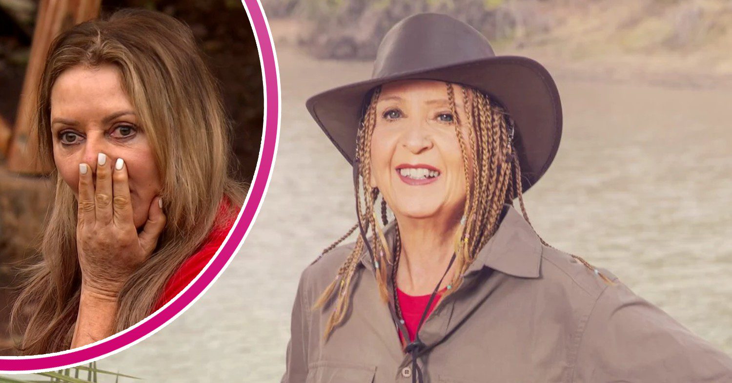 Carol Vorderman looking shocked / Gillian McKeith smiling in I'm A Celeb 2023 press shot