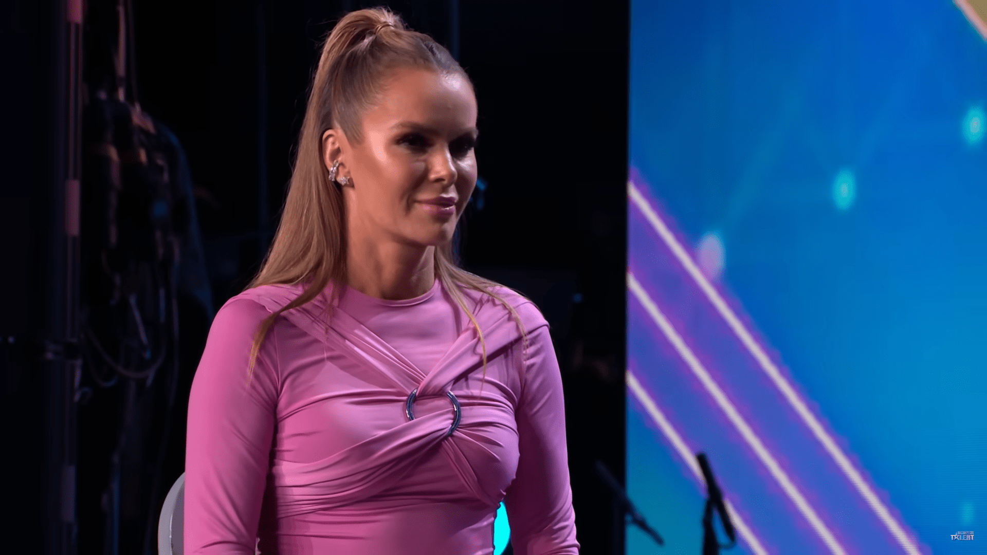 Amanda Holden smiles on BGT
