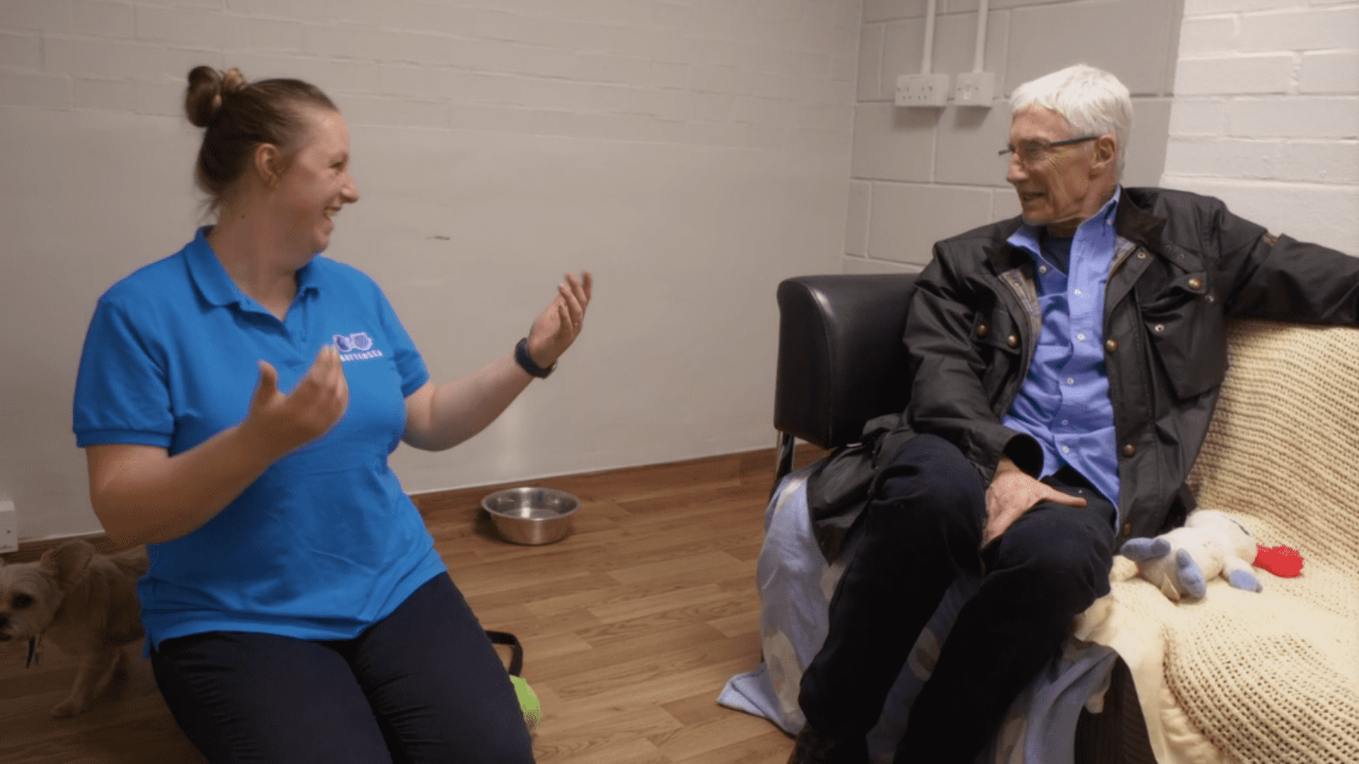 Paul O'Grady laughs on For the Love of Dogs