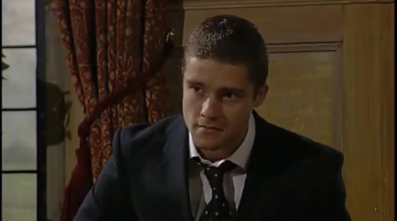 Scott Windsor looking moody on Emmerdale