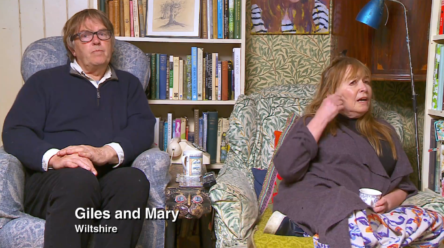 Mary on Gogglebox with Giles 