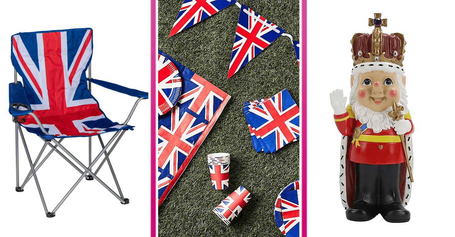 Three Union Jack themed items for a street party